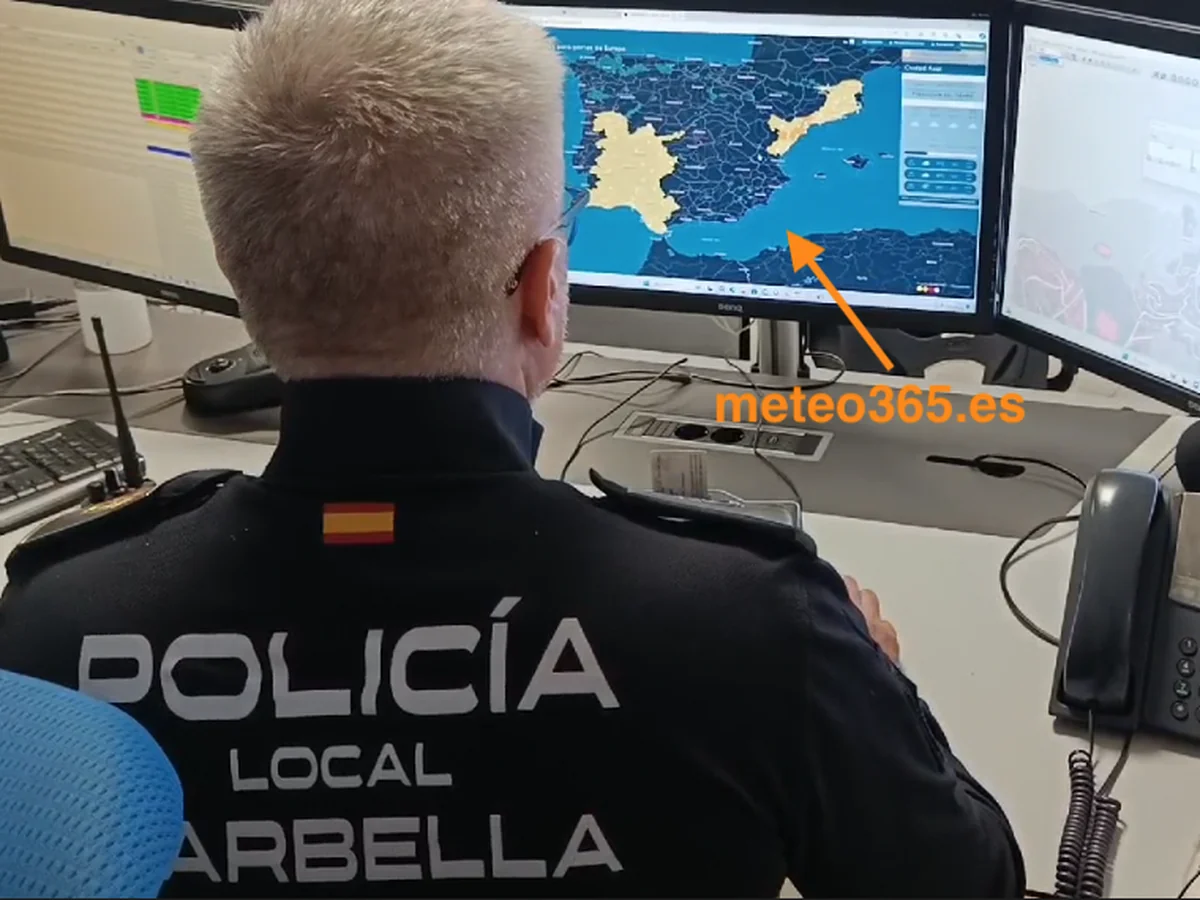 Policía Local Marbella with a meteo365.es map of Spain