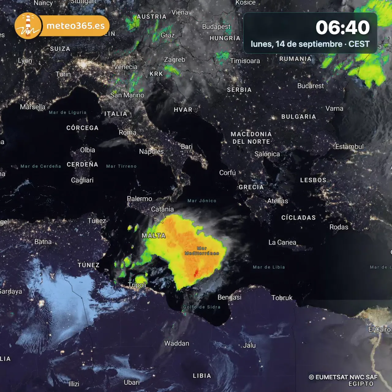 Un medicane se intensifica rumbo a Grecia