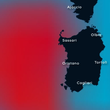Mistral rauscht mit 12 Beaufort nach Korsika und Sardinien
