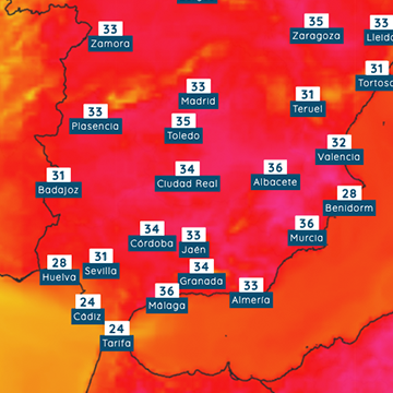 Terral trae temperaturas altas a Málaga el viernes