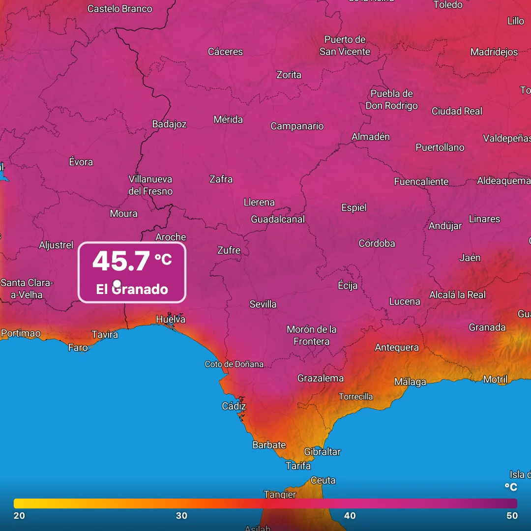 Récord de septiembre: 45,7 °C en El Granado