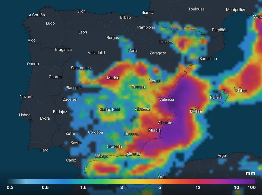 Heavy rain warning for eastern Spain
