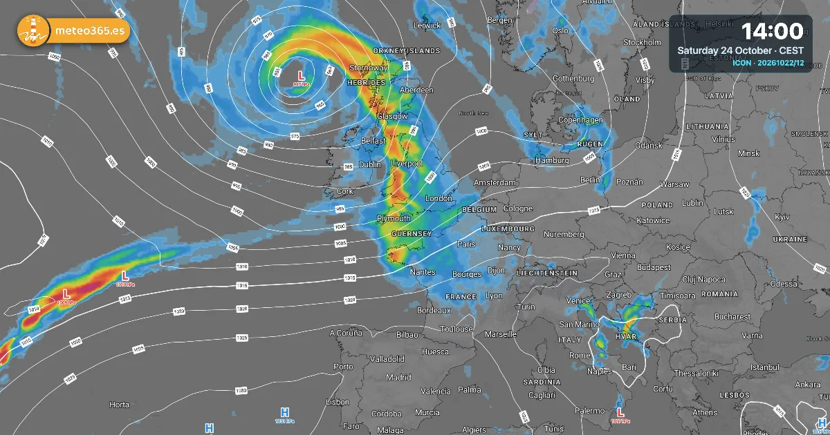 Storm Boelo: 950 hPa west of Ireland