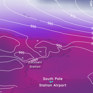 -53 °C / -61,6 °F am South Pole Station Airport am Südpol gemessen