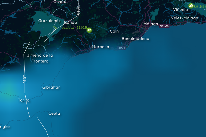 Will it rain the next days at the Costa del Sol in Andalusia?