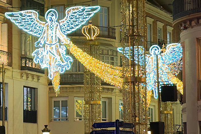 Christmas lights are on