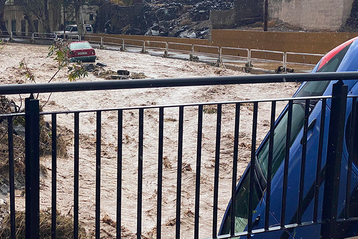 Rain brings flooding to Telde