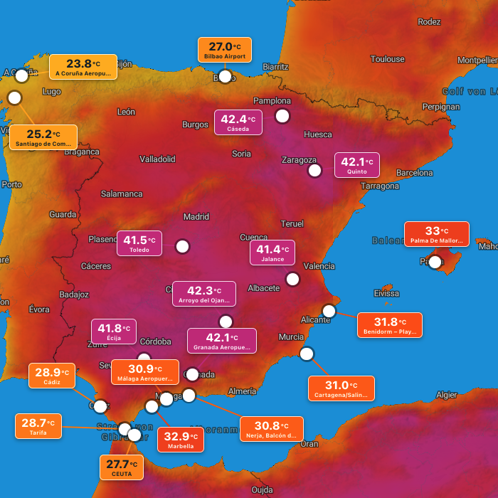 Intensive Hitzewelle in Spanien!