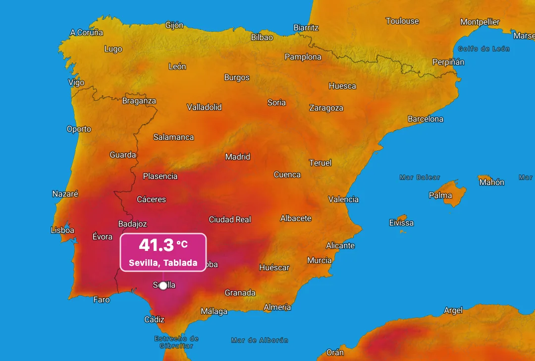 Sevilla hits 41.3°C in late September