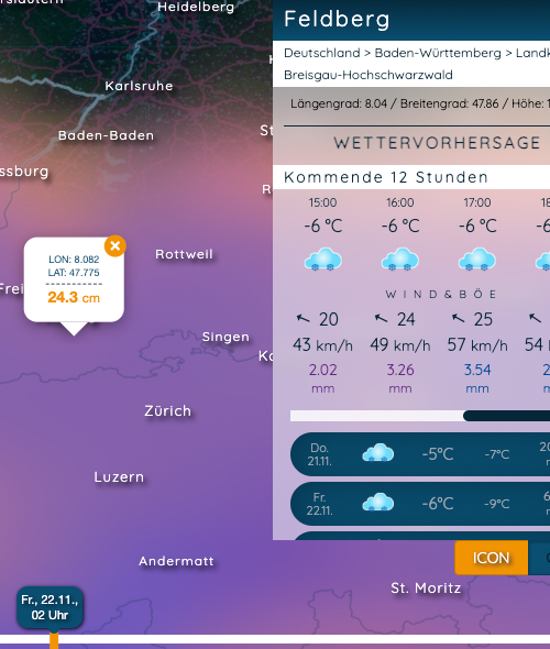 Sturmtief Renate bringt reichlich Schnee