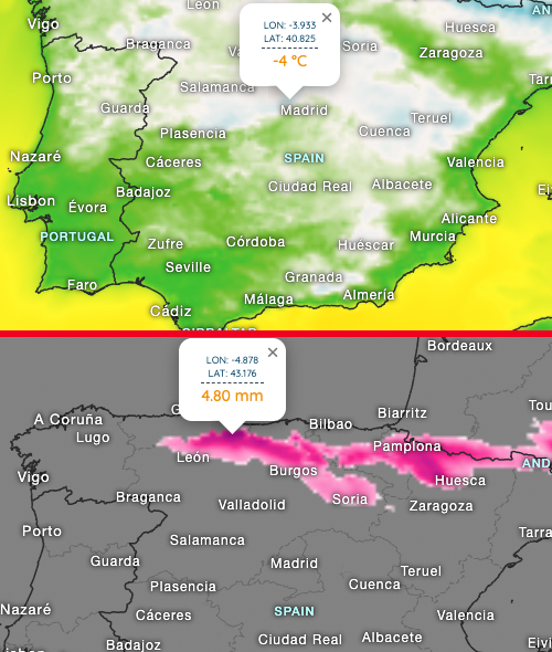 Arctic cold air is flowing in