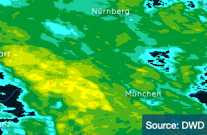 Im Süden Dauerregen und stürmisch