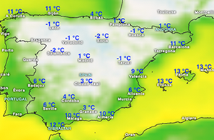 Las temperaturas en el cambio de año