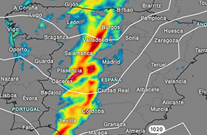 Un frente trae lluvias a Portugal y España