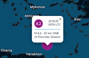 Registrado otro terremoto fuerte en el mar Egeo