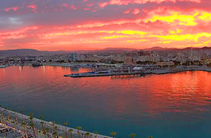 Cloudy sunset creates a stunning play of colors