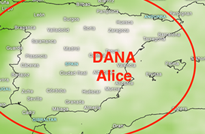 DANA Alice sorgt für Unwetterwarnungen