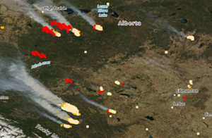 Evacuados miles de personas en la Alberta debido a múltiples incendios forestales