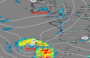 Storm Leonardo is followed by Storm Marta