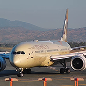 Spektakul&auml;re Landung eines Dreamliner von Etihad