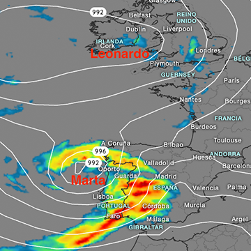 Storm Leonardo is followed by Storm Marta