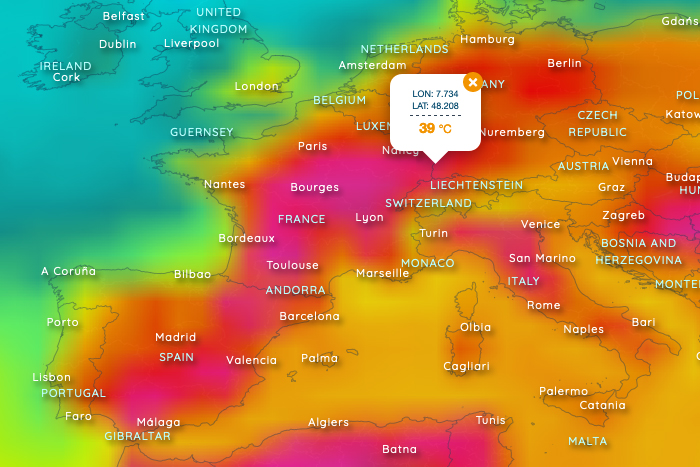 Ola de calor en Europa occidental debido a la corriente en chorro (Jet stream)