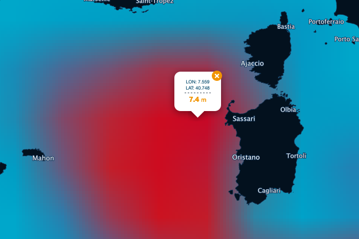 Mistral se mueve a Córcega y Cerdeña con vientos de hasta 12 Beaufort