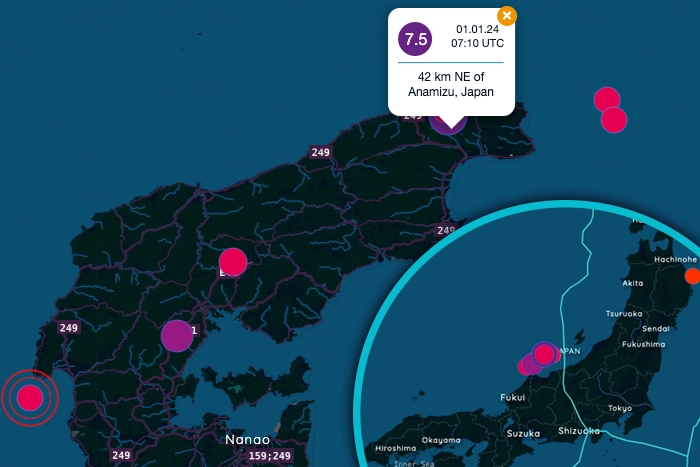 Severe earthquake shakes the west coast of Japan