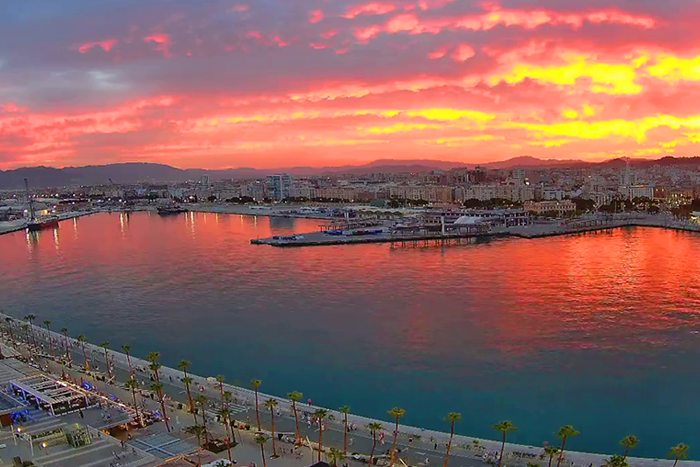 Cloudy sunset creates a stunning play of colors