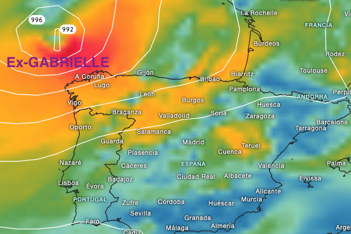 Former Hurricane GABRIELLE could reach Galicia