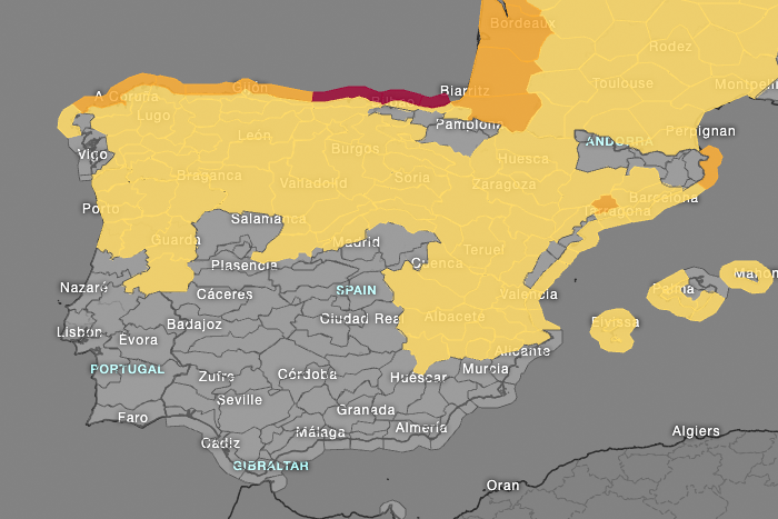 Storm Benjamin hits northern Spain