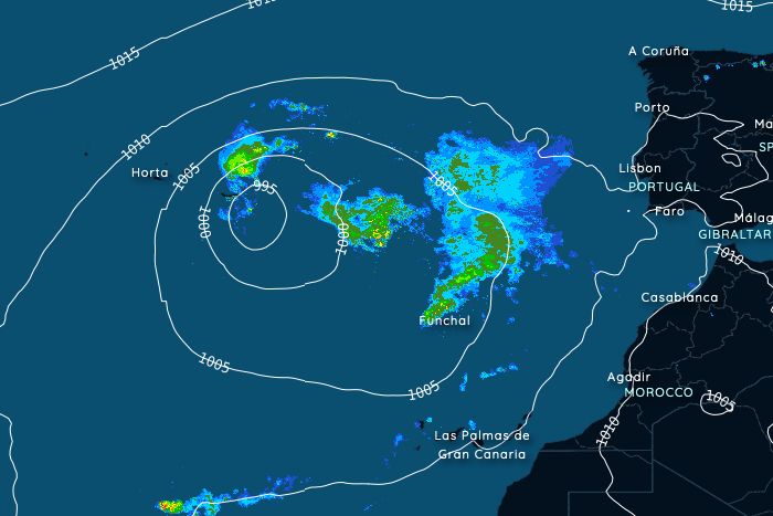 Borrasca Oscar causa tormentas también en las Islas Canarias