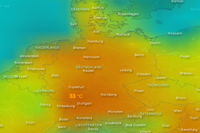 Es wird heiß, am Sonntag sogar bis zu 33 °C